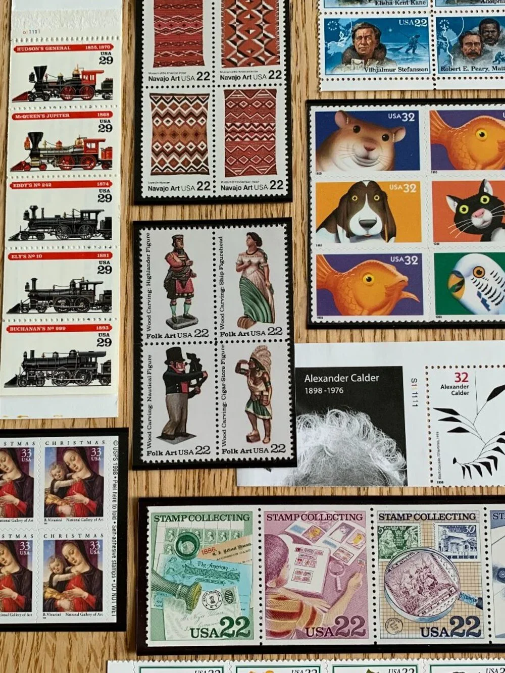 Vintage Ephemera - U.S. Postage Stamps 1986-1999, unused.  Buyer receives ALL!